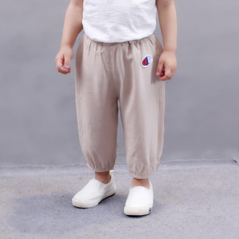 女童夏裤童装女宝宝儿童夏款长裤子薄款空裤裤防蚊裤姜黄色小飞碟防蚊裤
