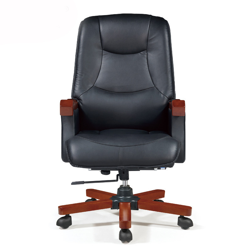 徽源昇TCJS——773皮艺老板椅 升降转椅 电脑椅 大班椅 实木脚椅子 黑色