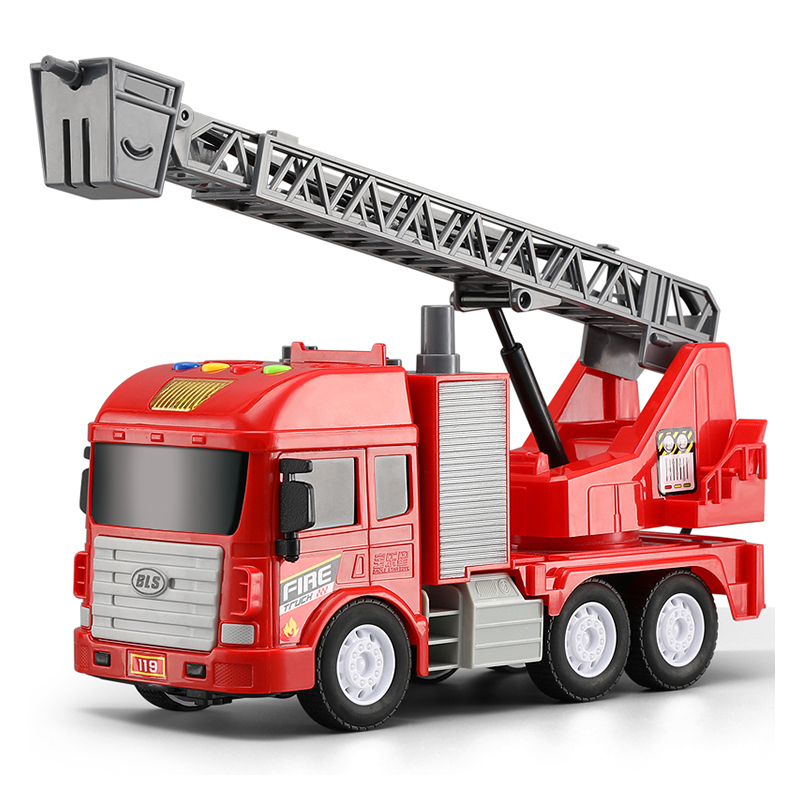 大号儿童消防车玩具男孩仿真云梯车会喷水的红色音乐119模型套装