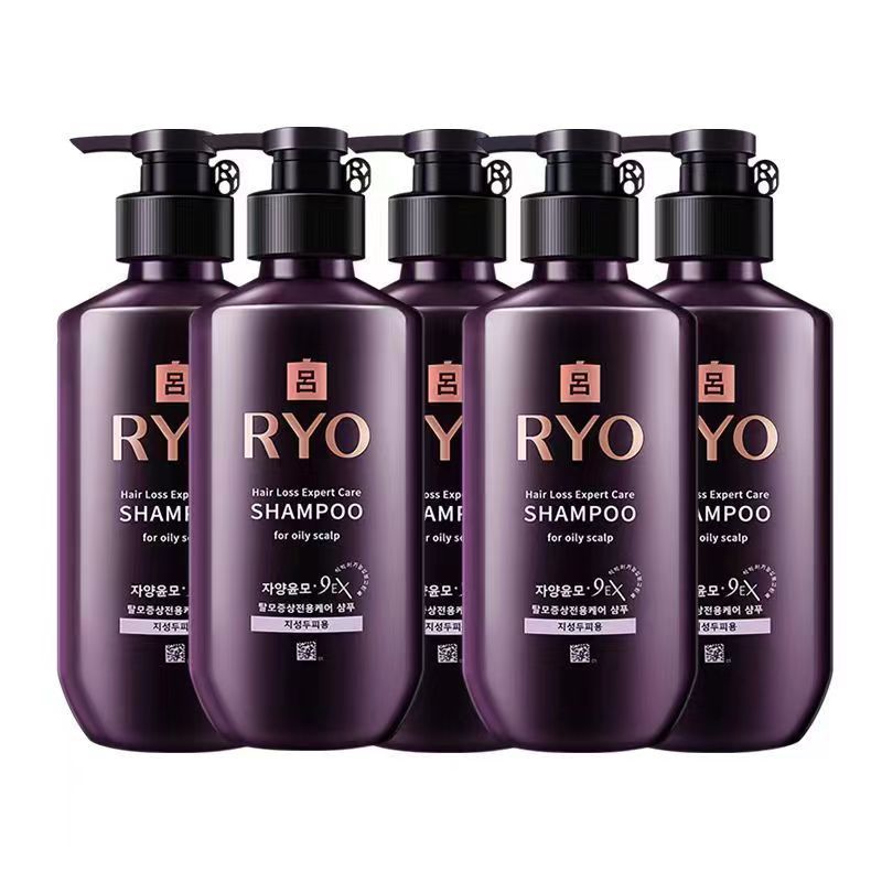 吕(Ryo)韩国进口紫吕强韧发根强效控油洗发水400ml 适合油性发质 强韧洗发水2瓶装