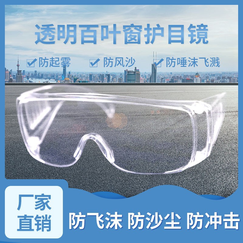 儵忽 百叶窗护目镜实验室眼镜 42克防雾款(10副一盒)1盒高清大图