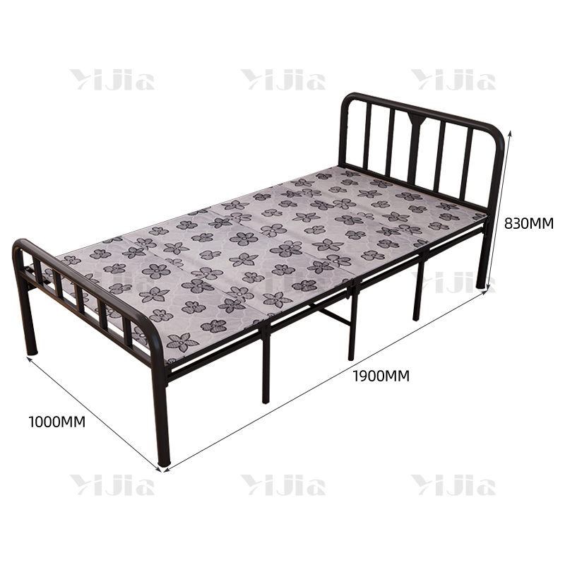 翌嘉 YJ4052514钢木床简易折叠床单人床四折折叠午休床铁架床 1米银彩高清大图
