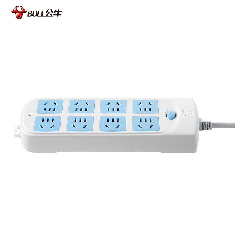 公牛(bull)GN-604全长1.8米8插位总控开关插座板插线板插排插接线板拖线板电插座面板保护智能电器白色