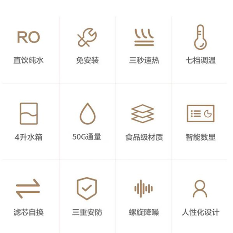 台式反渗透净水机A3家用智能免安装RO直饮水纯净净水器
