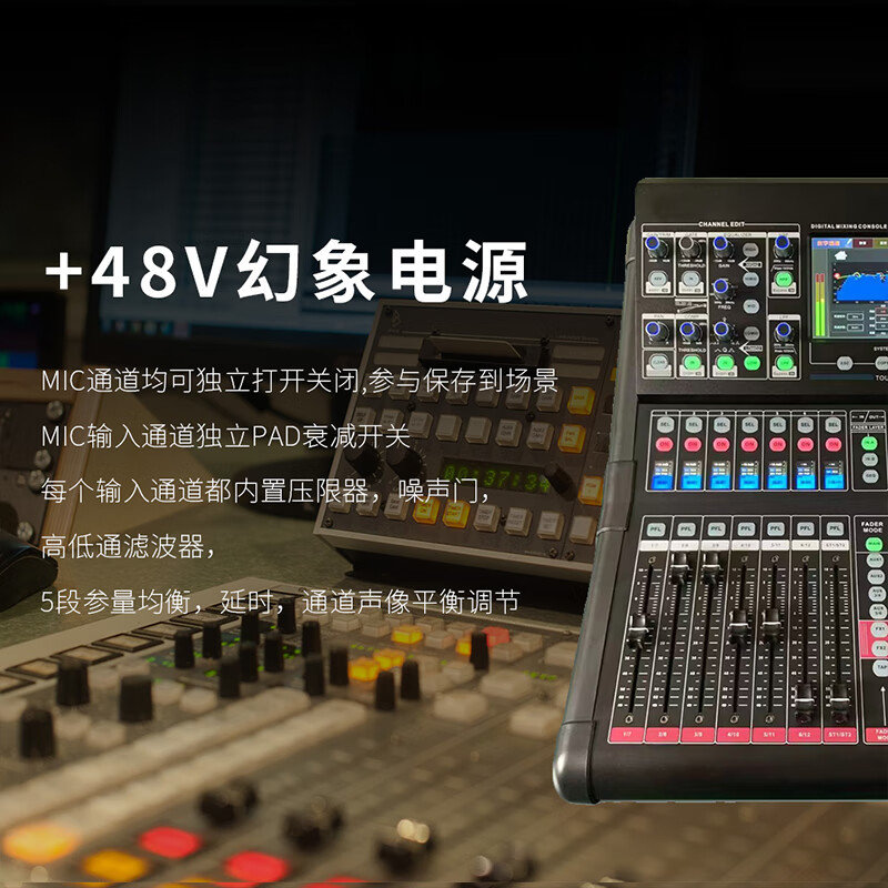 润普 国产化专业数字调音台16路触摸屏调音控制台电脑远程控制支持Dante扩展多轨录音调音台RP-STY16EX高清大图