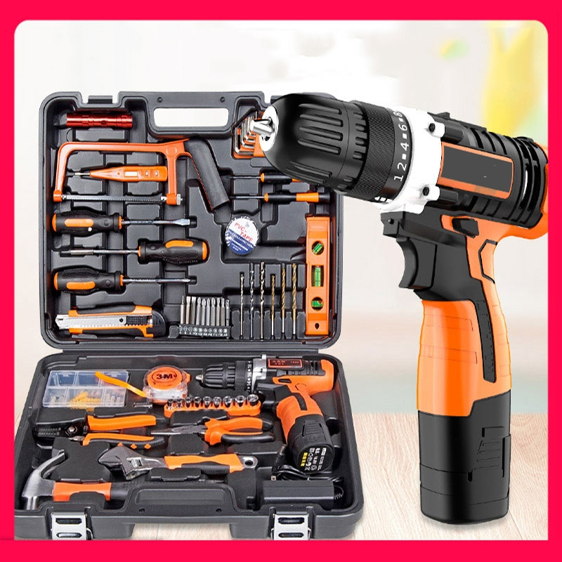 古达手电钻家用充电式电动螺丝刀手电转钻手枪锂电钻工具箱套装