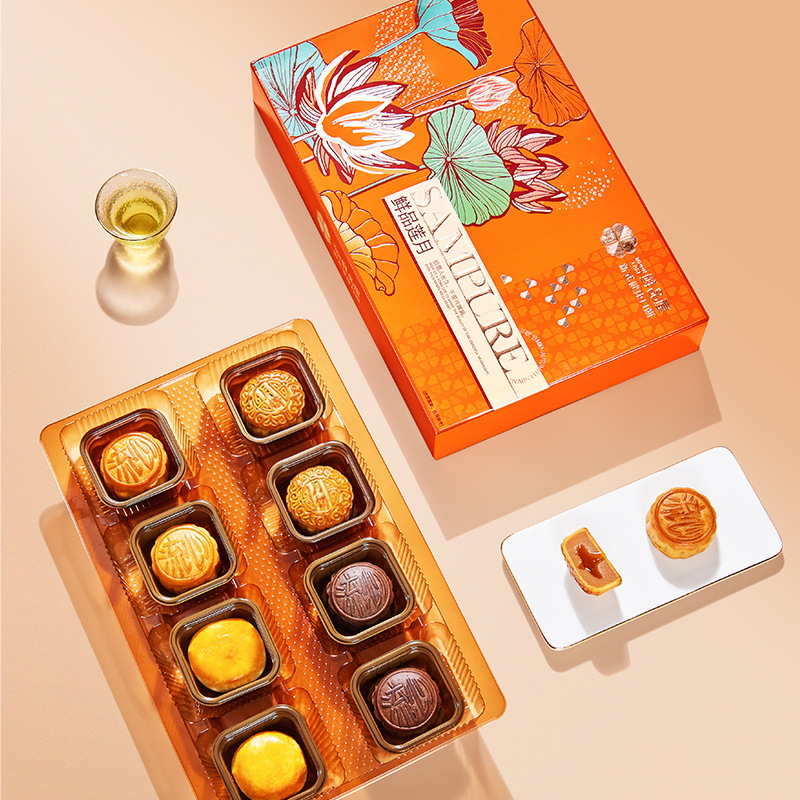 鲜品屋-500g鲜品莲月月饼礼盒中秋礼盒臻味出品高清大图