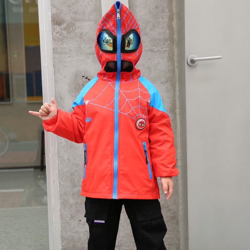 YueBin儿童冲锋衣三合一可拆卸厚款男童外套秋冬款加绒加厚中大童外套童图片