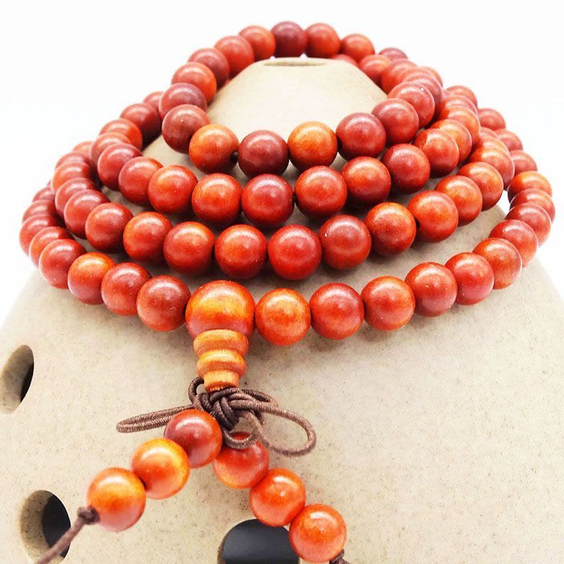 印尼血龙木帝王木108颗佛珠手链文玩松木琥珀木透光男女士款文玩帝王血