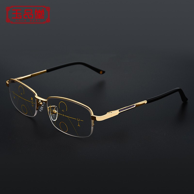 玉品堂老花镜男远近两用高清智能变焦老花眼镜弹簧腿花镜女视频