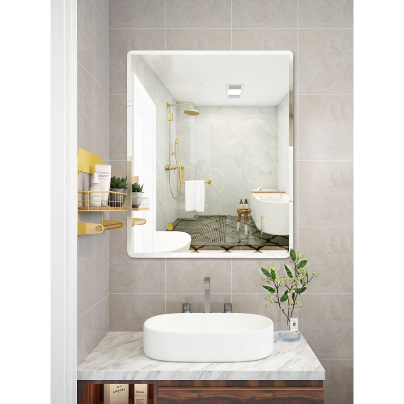 浴室镜子贴墙自粘ciaa免打孔洗手卫生卫浴间厕所洗漱台挂墙梳妆镜定制