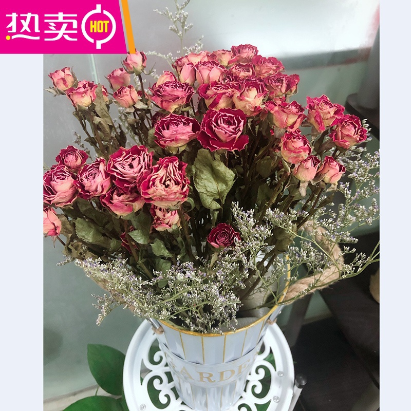 玫瑰干花花束云南多头蔷薇玫瑰泡泡真花花材复古森系装饰家居摆设fenghou 黄色系小玫瑰一束10支图片 高清实拍大图 苏宁易购