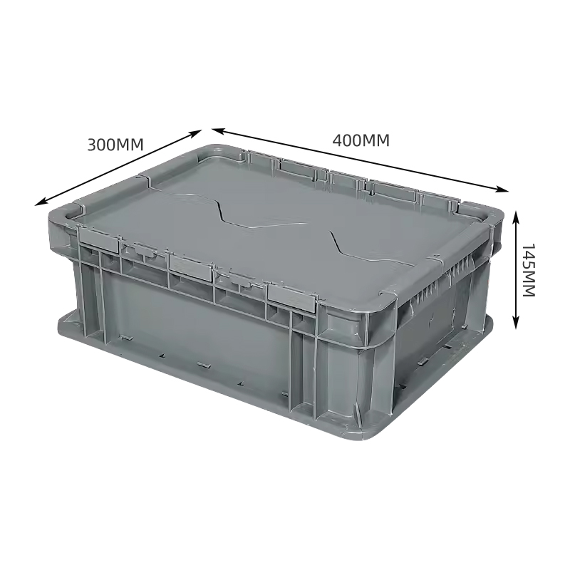 臻远ZY-SNXD-134斜插翻盖物流箱收纳周转箱带盖子 2号箱灰色高清大图