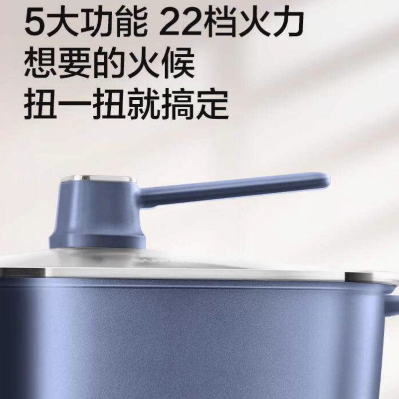 苏泊尔电火锅6L大容量2200W速热触摸控温智能烹饪多功能家用锅电火锅 C22-IC01高清大图