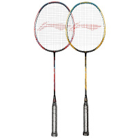 李宁(LI-NING)羽毛球拍双拍碳素3u复合男女情侣2支套装280(已穿线)