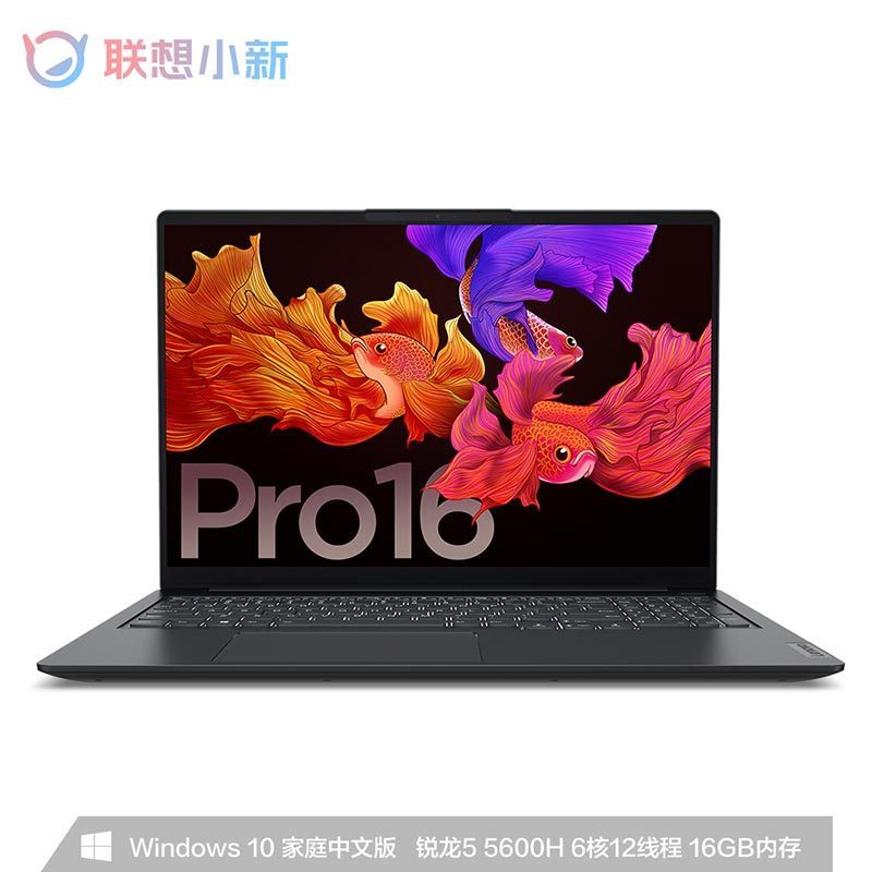 [新品]联想(Lenovo)小新Pro16锐龙独显版全面屏轻薄办公本笔记本电脑(6核12线程R5-5600H 16G 512G 2.5K 120Hz GTX1650)深空灰