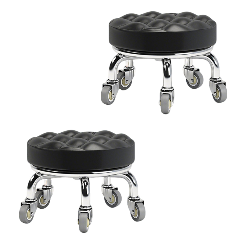 先围 静音滑轮矮凳 40*22cm-面包黑 个高清大图