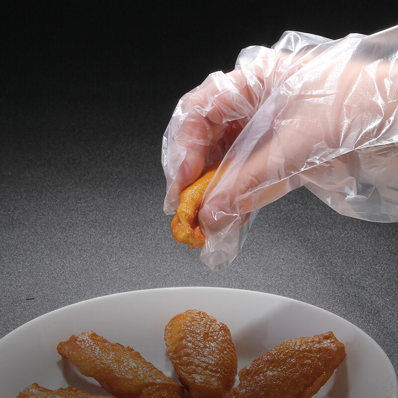 茶花 3501 一次性手套100只1包环保卫生塑料加厚手套厨房食品美容美发 3包