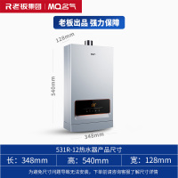 老板集团名气(MQ)燃气热水器天然气12燃气热水器家用热水洗澡智能防冻速热恒温强排式L531R-12