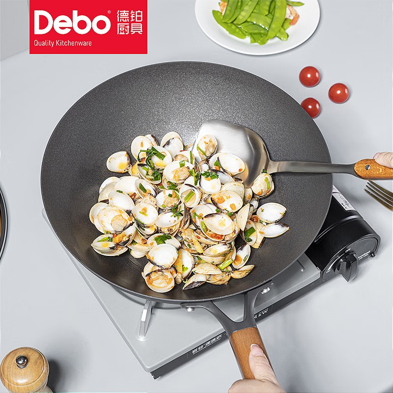 德铂(Debo) 诺曼德铁锅32cm 有钛无涂层 导热均匀 DEP-885高清大图
