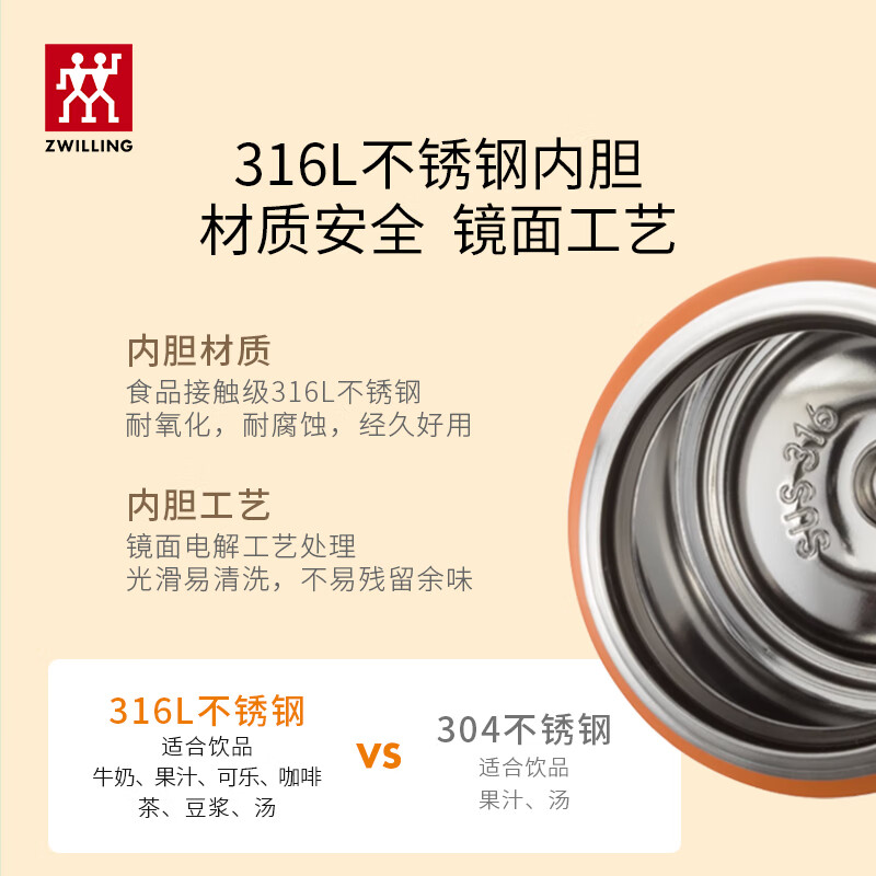 双立人Enjoy系列真空保温弹跳杯粉色480ml ZW-BP112/39507-103高清大图