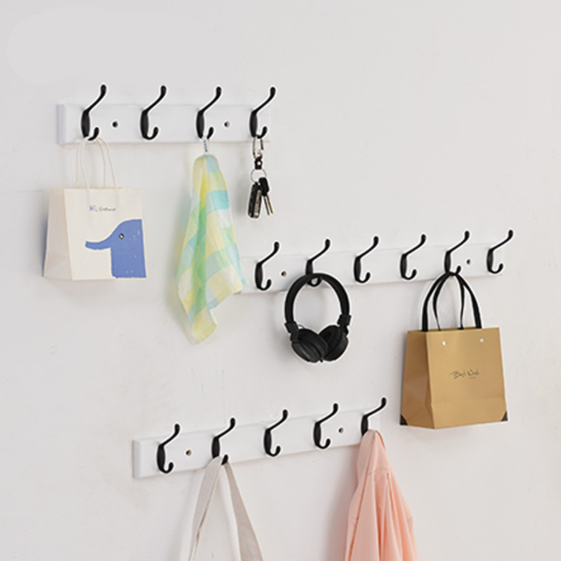 美帮汇实木壁挂衣帽钩后墙上创意挂衣架排钩挂衣钩卧室墙壁衣帽架 复古色五钩高清大图