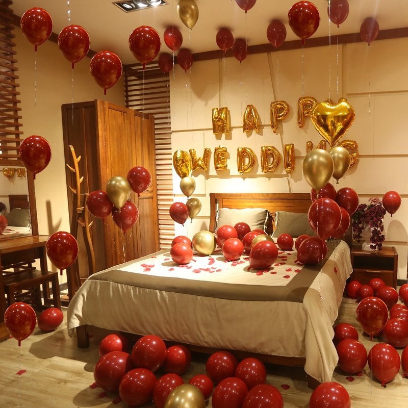 结婚用品婚房装饰浪漫婚礼求婚气球新房卧室婚庆布置气球装饰结婚