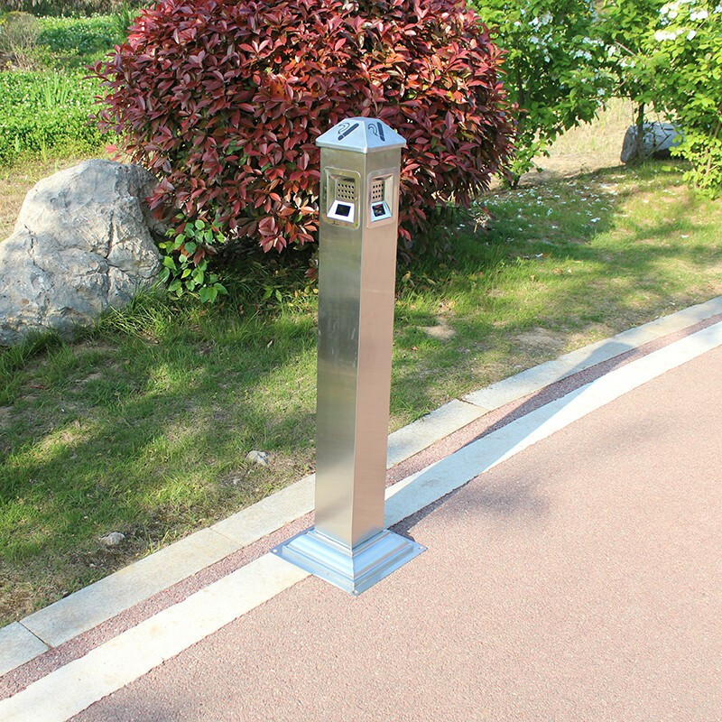 不锈钢烟灰柱室外立式坐地烟灰桶户外灭烟柱吸烟桶灭烟桶公共场所吸烟区垃圾桶