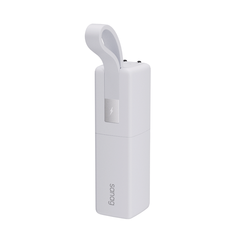 sanag塞那 充电宝小巧便携二合一自带线迷 你移动电源K30Pro-(DY)栀子白