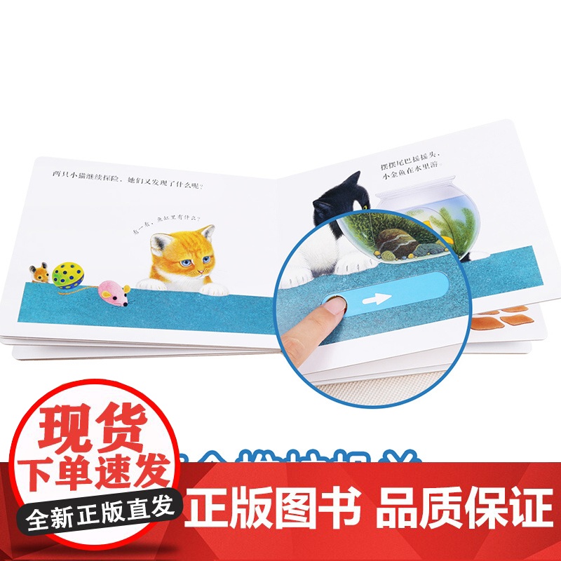 动物朋友手指推拉书 共3册 忙碌的小兔 好奇的小猫 调皮的小狗 阿曼达伍德 著 幼儿启蒙高清大图