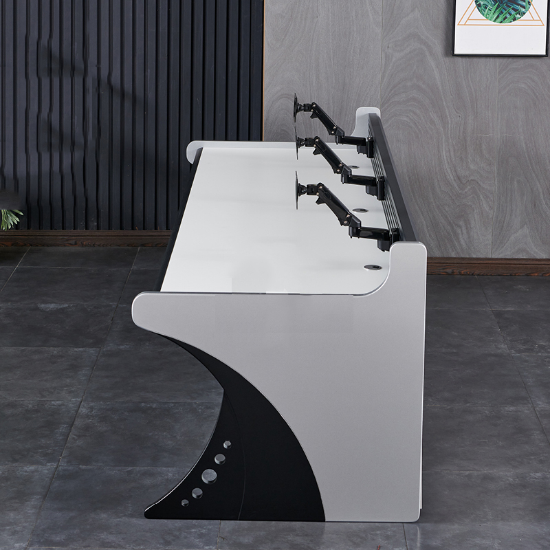 鑫虎威 监控操作台语音控制指挥台交通指挥中心工作台 三联1.85米宽高清大图