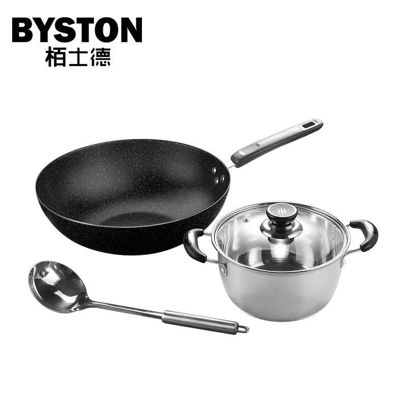 栢士德(BYSTON)爱尔堡套锅 BST-091D 32CM炒锅+22CM汤锅高清大图