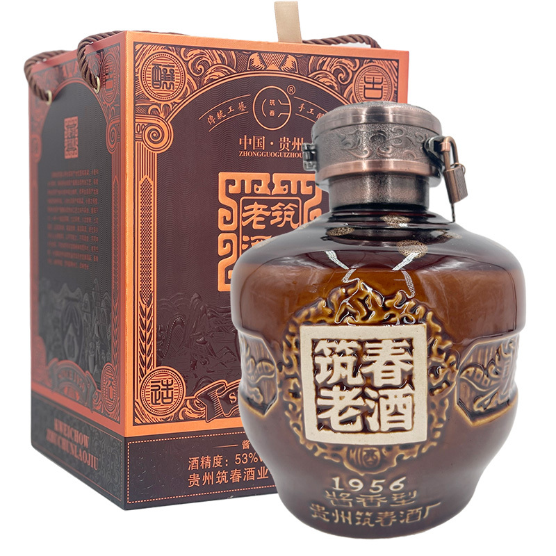 筑春 筑春老酒 洞藏老酒 53度 1.5L 酱香型 1500mlx4瓶
