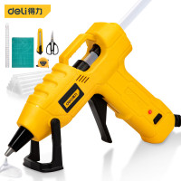 得力(deli)DL1007R热熔胶枪工具7件套装 胶棒钢卷尺美工刀剪刀钢直尺切割垫 1套