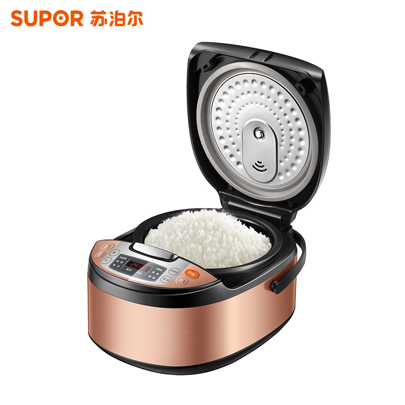 SUPOR苏泊尔 电饭煲SF40FC333 球釜微压电饭煲 4L升微电脑式 香弹柴火饭 拉丝金属机身底盘加热 预约功能高清大图