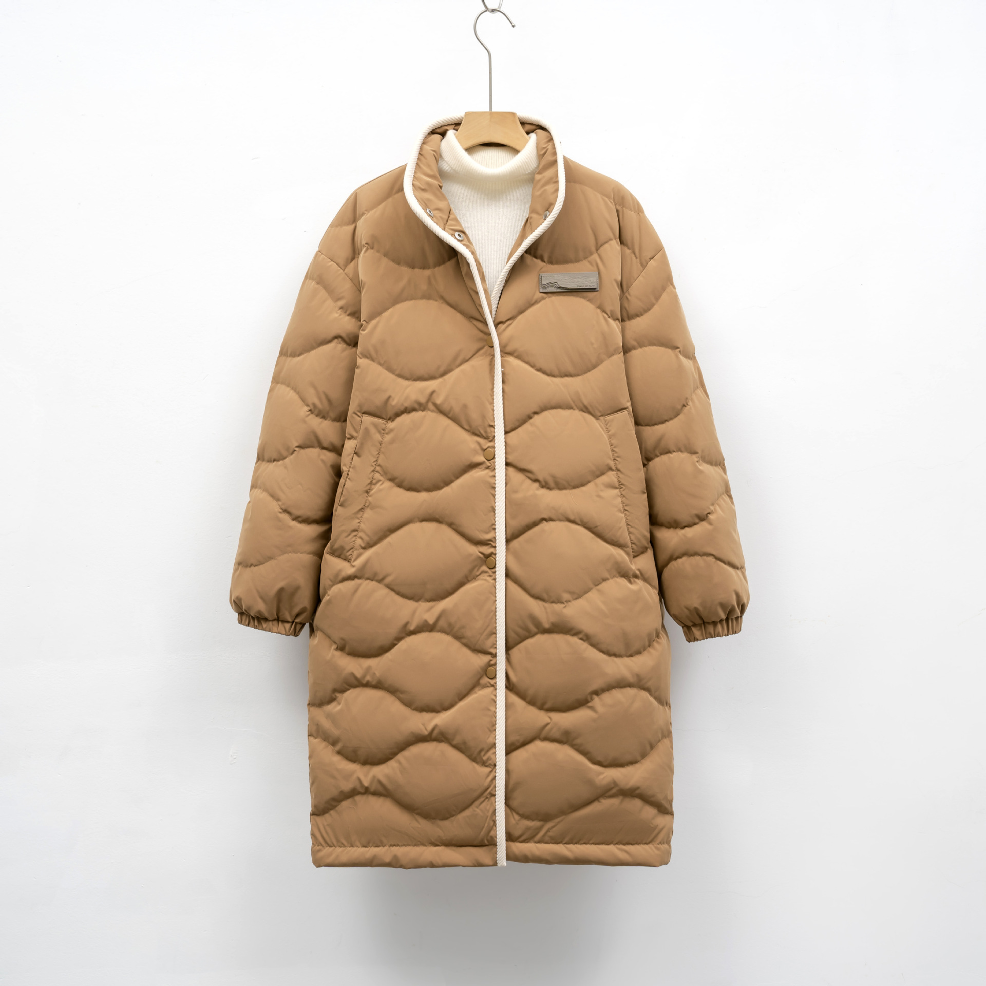 新国标90绒羽绒服休闲冬季保暖新品户外风立领宽松长款外套女高清大图