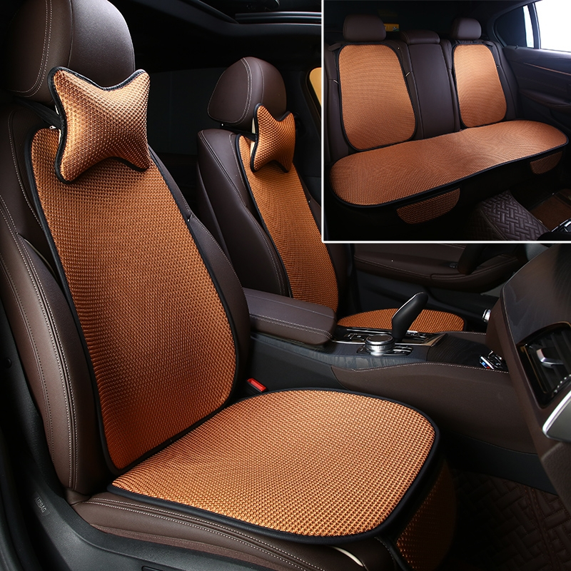 汽车坐垫单片四季通用车垫子透气座椅垫夏季后排亚麻车座垫套