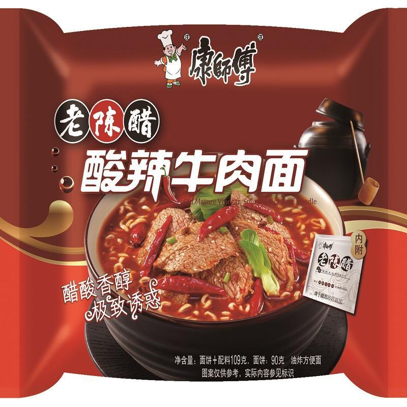 康师傅酸辣牛肉面五连包85g*5