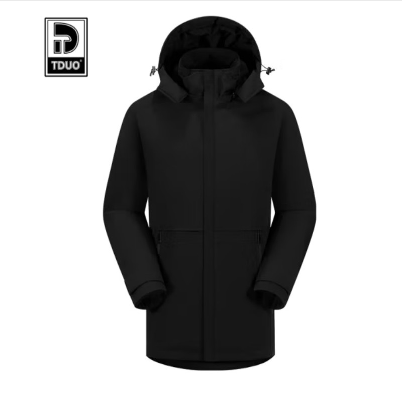 TDUO中长款商务夹克式羽绒服R12 件 黑色 XXL
