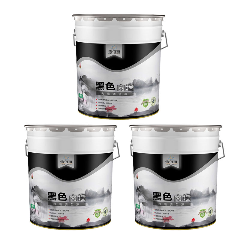 怡佰丽 环保型 超易洗净味内墙涂料 纯黑色乳胶漆 20KG/桶