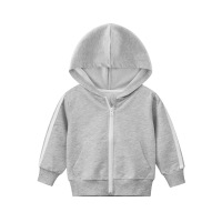 时尚童装春季儿童外套男孩子的衣服潮宝宝连帽衫 90cm 3761花灰