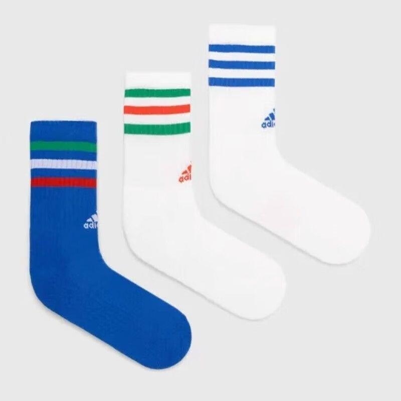 adidas/阿迪达斯男袜女袜 新款三双装袜子休闲运动袜IY8645 C