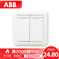 瑞士ABB 开关插座 德静二位双控带装饰线开关 10AXAJ136