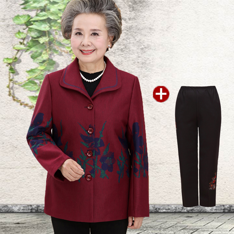 老年人春装女6070岁外套大码老年女装80岁奶奶装老人衣服女上衣