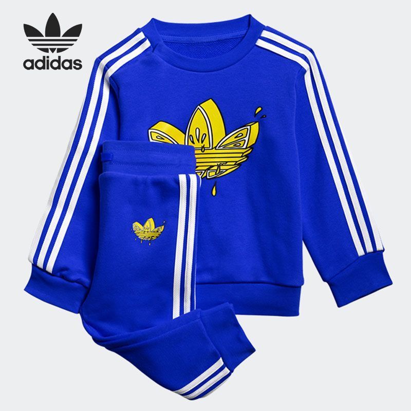 ADIDAS阿迪达斯三叶草运动套装针织男女儿童套头衫长裤GN4140 Zat 80 GN4140