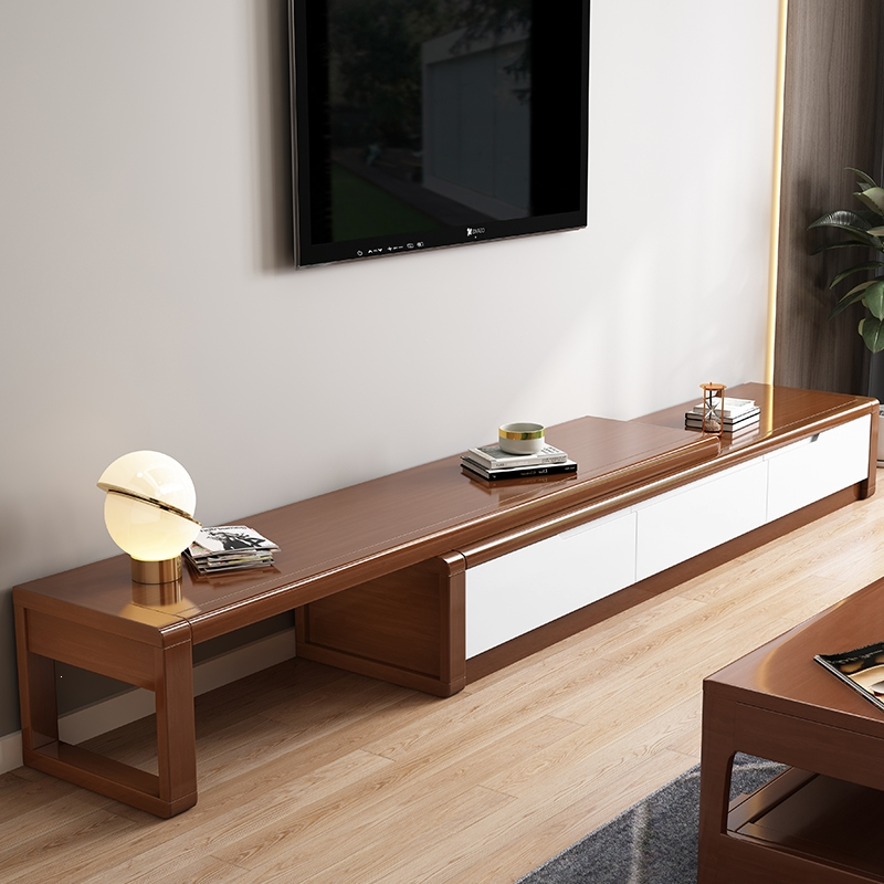 伸缩电视柜古达小户型现代简约经济型地柜茶几组合中式客厅收纳柜