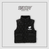 史努比(SNOOPY)童装儿童菱形格大口袋夹棉马甲男女同款秋冬马甲SXM326