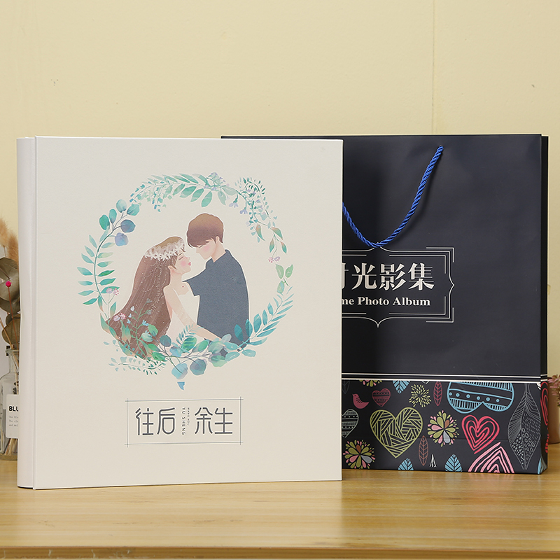 三维工匠pu皮质6寸过塑插页式相册卡通大容量宝宝成长记录家庭纪念册 PU皮质780张-往后余生+礼袋 80张(可放800