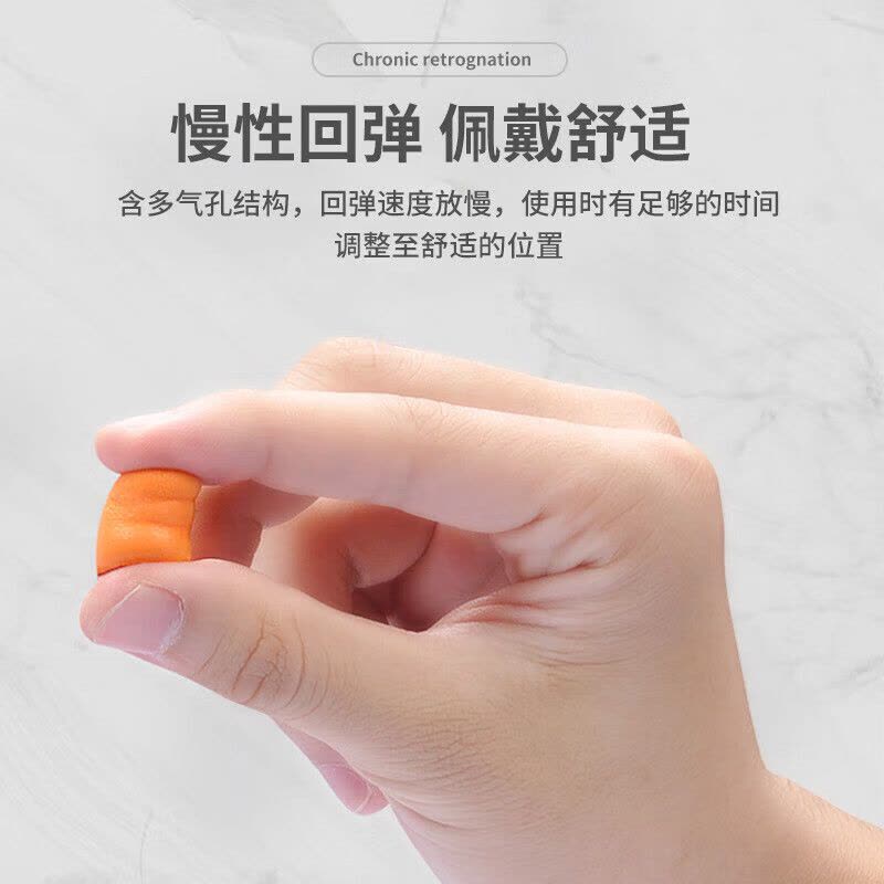 3M 1110带线隔音降噪耳塞睡觉旅行学习工作100副 橙色图片