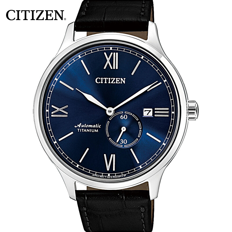 西铁城(CITIZEN)手表男日本 自动机械小牛皮表带商务休闲时尚防水男表 NJ0090-21L